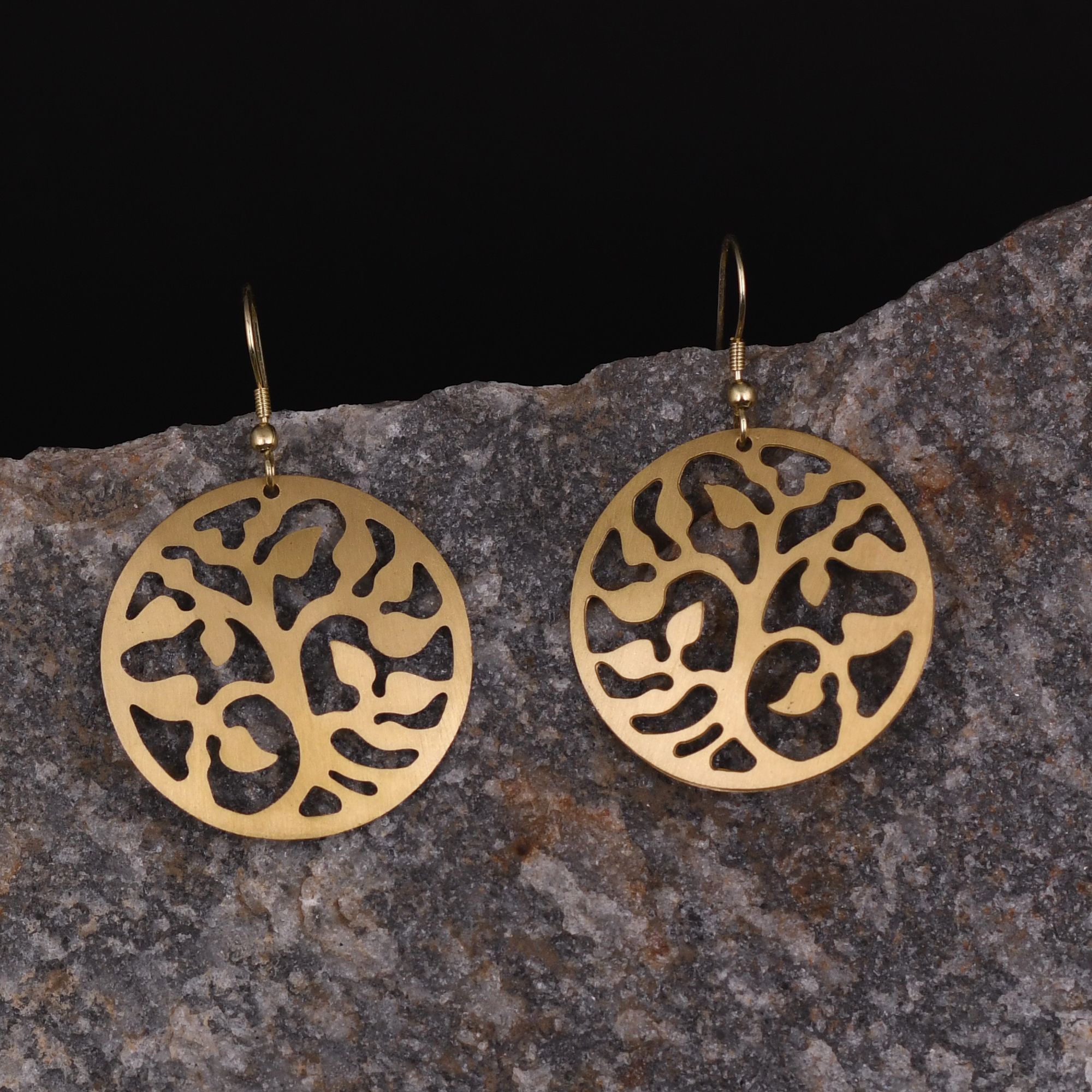 Handcrafted Tree Design Brass Earring