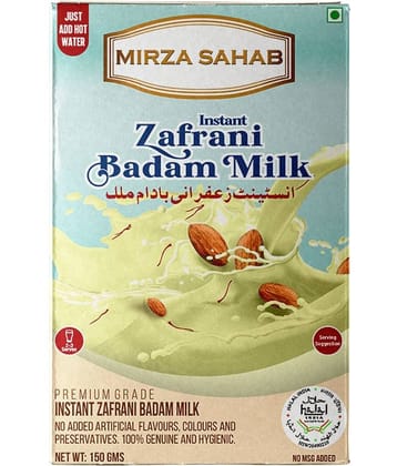 Mirza Sahab Zafrani Badam Milk Instant Mix 150 gm Pack of 4