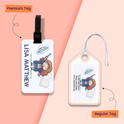 Personalized Bag Tags for Kids - Set of 5 - Hermoine Design-Regular Bag Tags