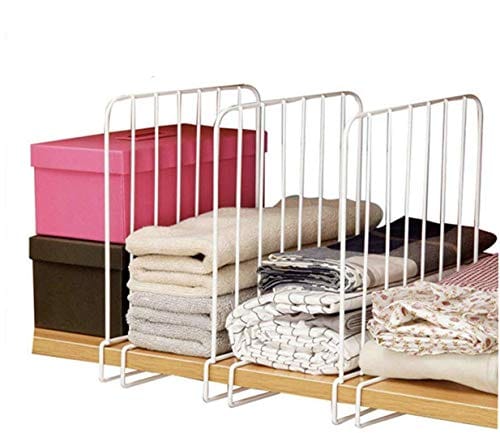 Go Hooked Coated Iron Racks Closet Shelf Organiser Shelf Partitions Shelf Separators Shelf Dividers White