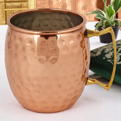 Copper Mug Barrel Hammered Shape for Moscow Mule Drinks