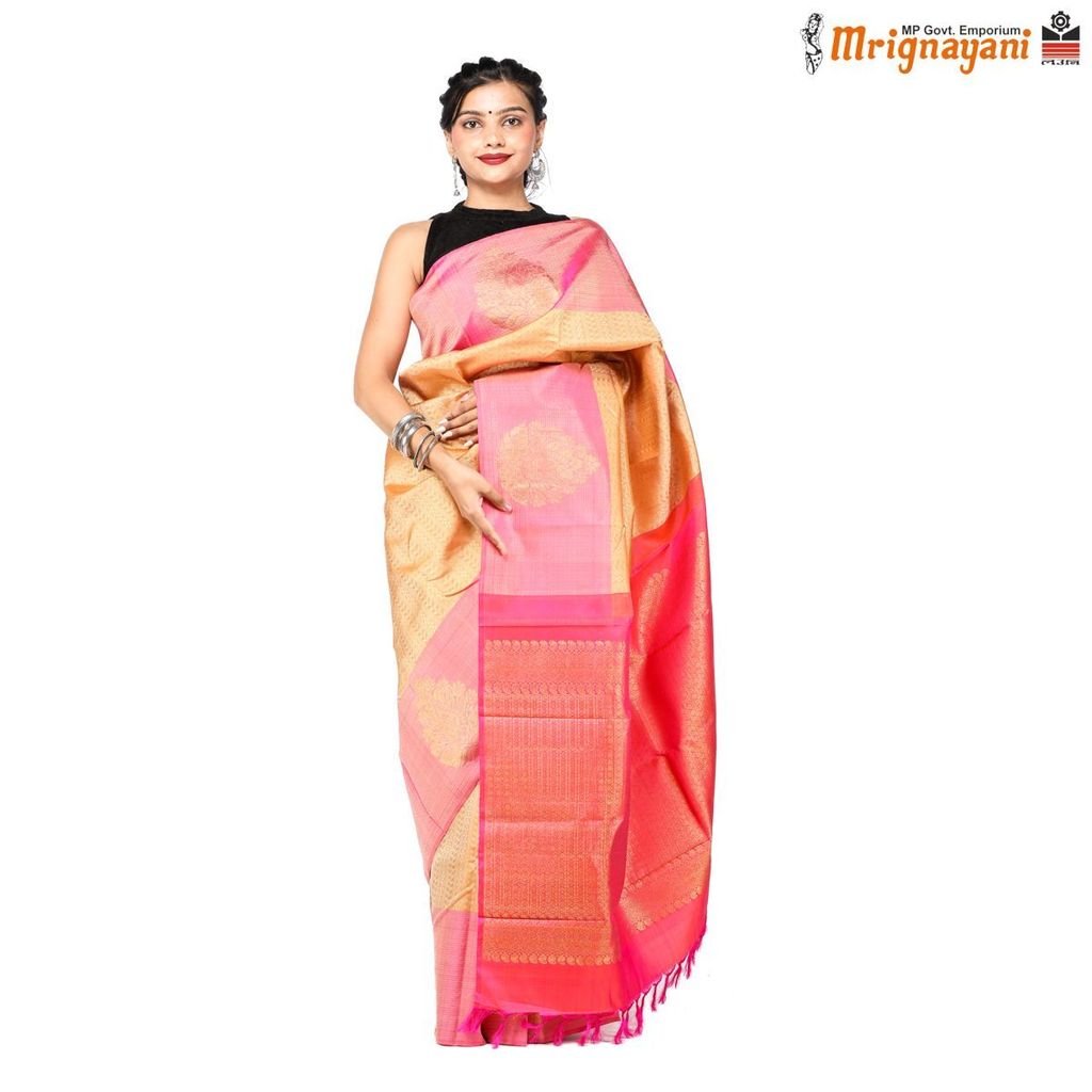 HANDLOOM KANCHIPURAM SILK SAREE WITH BLOUSE (SKU - 3N0131070622, SAREE-1132) - Sarees | Buy online on ZillyBuy