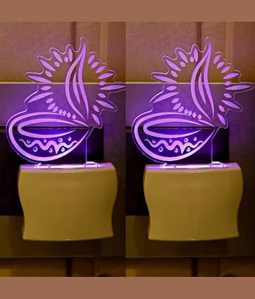 Somil - Multicolor Night Lamp ( Pack of 2 )