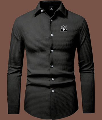 KITWELL Cotton Blend Regular Fit Popcorn Textured Full Sleeves Men's Casual Shirt - Black ( Pack of 1 )