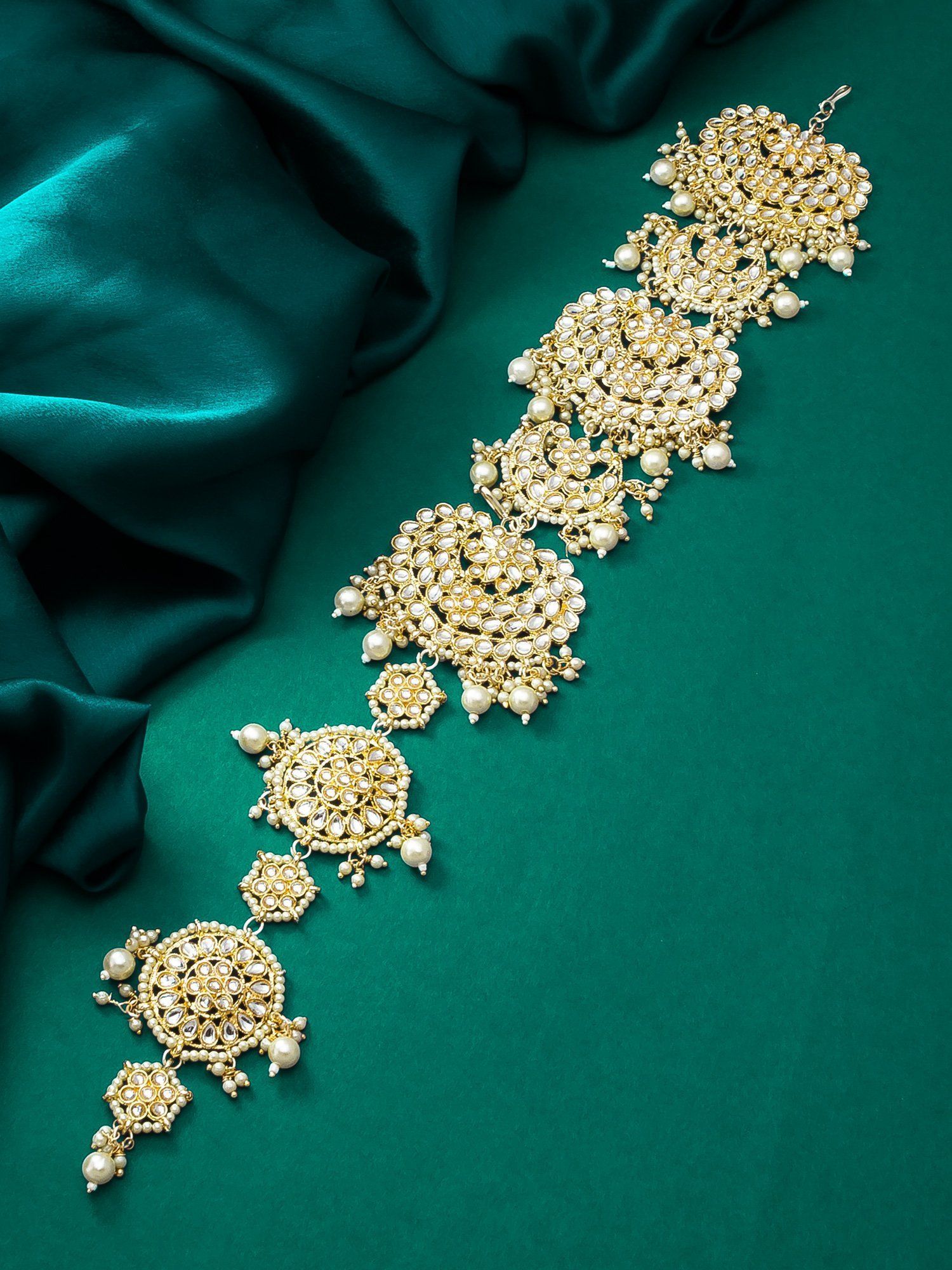 Morison Vibrant Green Kundan Jhumka Earrings A Symbol of Grace and Beauty