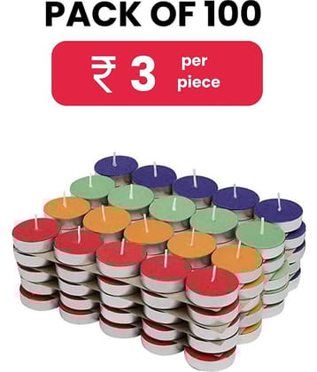 PROSPERRO LUMO - Multicolour Wax Tea Light Candle ( Pack of 100 )