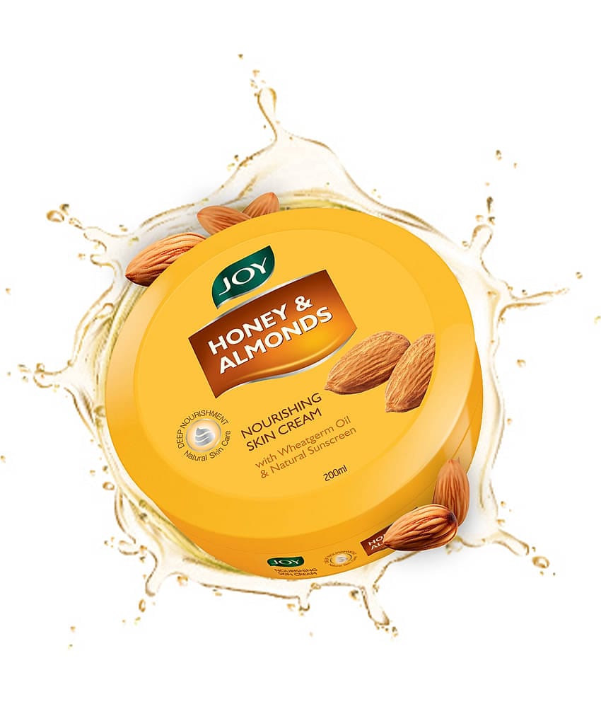 Joy Honey & Almonds Nourishing Skin Cream with Wheatgerm Oil for Face Hands & Body for All Skin Type 200 ml (Pack of 1)