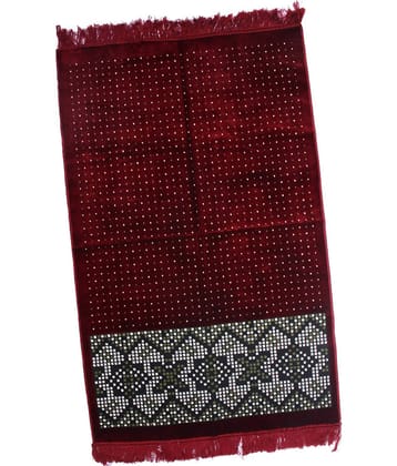 ADIRNY Maroon Single Regular Velvet Prayer Mat ( 110 X 70 cm )