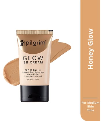 Pilgrim Honey Glow 3-In-1 Bb Cream Spf 50 Pa++++ Make Up,For All Skin Type,30Ml (pack Of 1)
