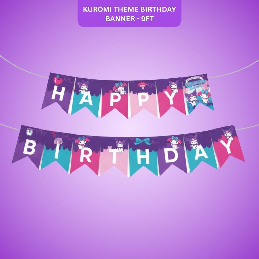 Kuromi Theme Birthday Banner - 9FT - Party and Festive Needs | Buy online on ZillyBuy