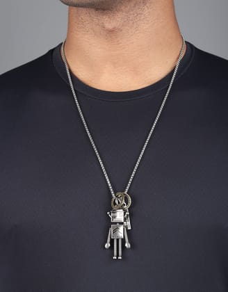 Flexi Robo Pendant-With Box Chain / Metallic Grey
