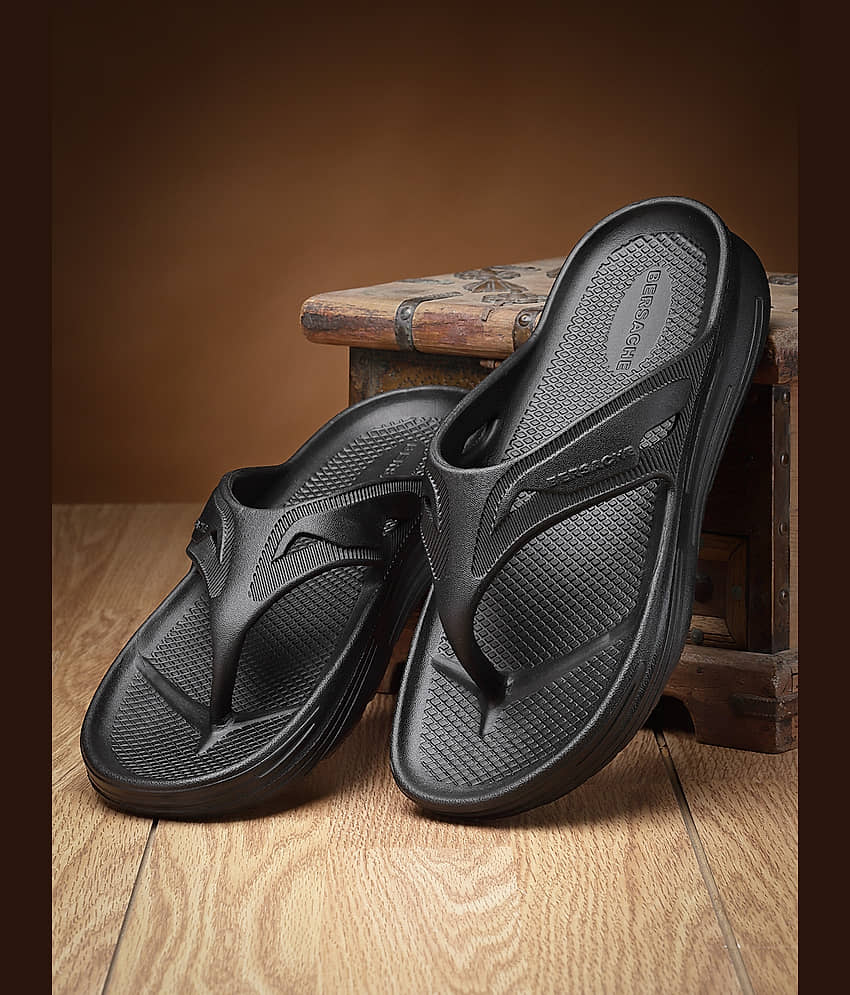 Bersache Black Men's Thong Flip Flop