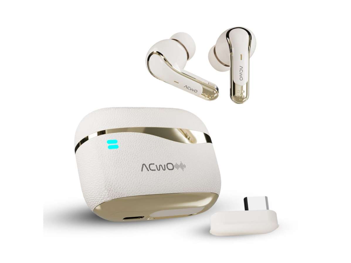 ACwO DwOTS X Gaming in Ear Earbuds - ANC, Near Zero Latency 2.4GHz with C Type Dongle, 50 Hrs Playtime, Quad Mic ENC, IPX5, HYPERBOOST Fast Charge - Cream