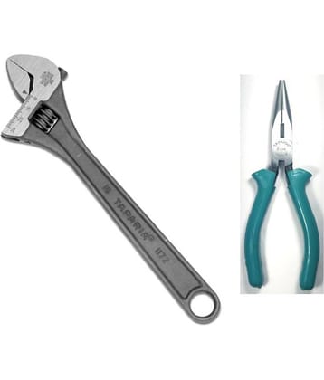 Taparia 2 Hand Tool Combo (Adjustable Wrench 300Mm/ Long Nose Plier)