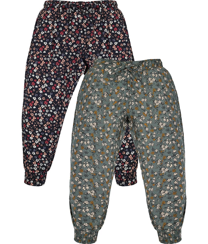 Plum Tree Girls Flower Print Rayon Pant  ( Pack of 2)