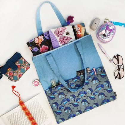 Gond Tote Bag- Blue Bird