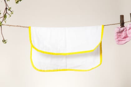 IVEI Pure Cotton Soft Dhoti NAPKINS for Babies/Kids - Set of 6 - Yellow-Yellow