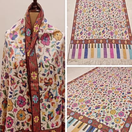 Pashmina Kani Aari Shawl – Handwoven & Embroidered in Kashmir | Pure Wool Wrap of Heritage Craftsmanship by Heritage Design Inc