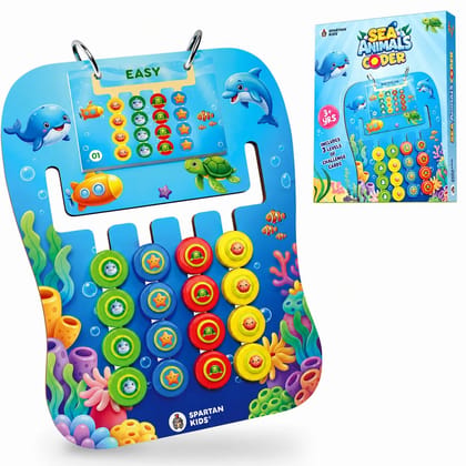 Kids Sea Animals Coder Matching Puzzle Board Game for Kids 3+ Years, Educational Learning Toy with Animal Matching Cards, Brain Development & Early Learning Activity Toy (Sea Animals) Kids Sea Animals Coder Matching Puzzle Board Game for Kids 3+ Years, Educational Learning Toy with Animal Matching Cards, Brain Development & Early Learning Activity Toy (Sea Animals)