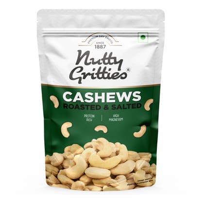 Nutty Gritties Premium Jumbo Size Cashews - Roasted and Lightly Salted | W240, 200 gm