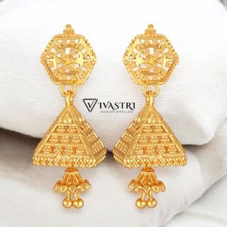 Vivastri Top Trending Alloy Gold Plated Jhumki Earrings for Women & Girls [VIVA2467ERG]
