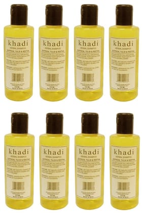 Khadi Herbal Saffron, Tulsi & Reetha Shampoo (1680 ml) - Pack of 8