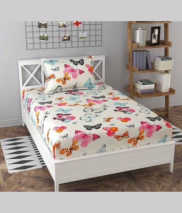 Decent Home Cotton Abstract Printed Fitted ( Single Bed ) - Multi