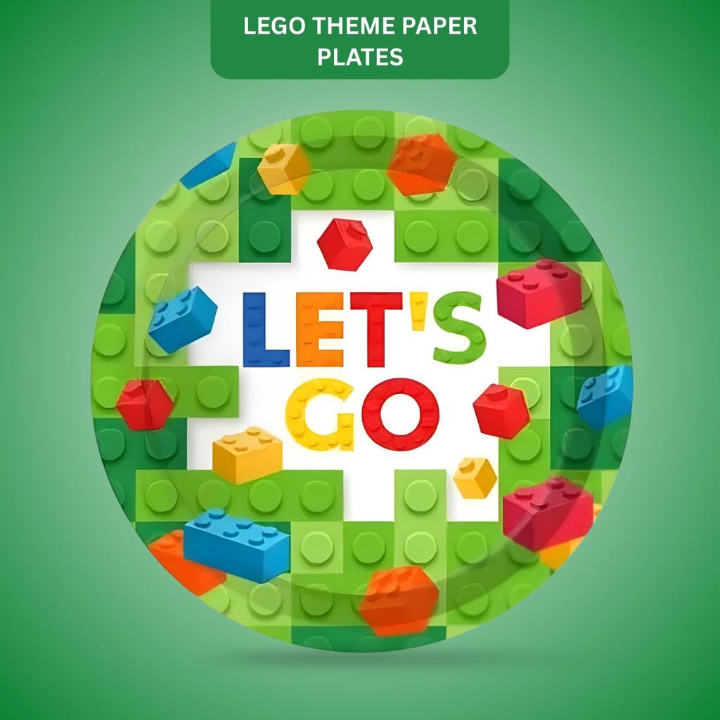 LEGO Theme Party Paper Plates - 9 inches - 8PC - Party and Festive Needs | Buy online on ZillyBuy