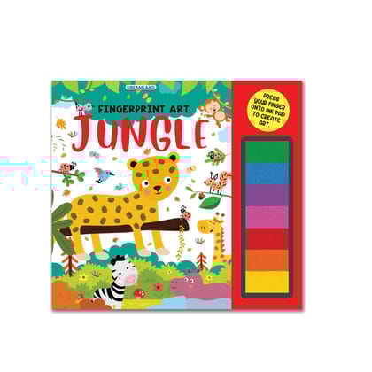 Jungle Fingerprint Art Activity Book for Children Age 4 - 9 years with Thumbprint Gadget|Colouring Book for Kids [Paperback] Dreamland Publications