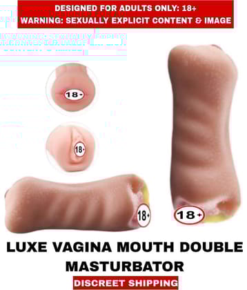 Adult Sex Toys Real Feel L U X E 2in1 Pocket Pussy Vagina and Mouth Double Side Masturbator Silicon Masturbator For Men