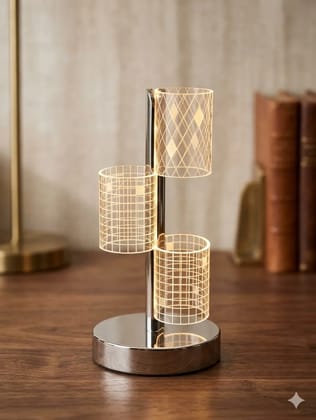 Modern 3-Cylinder Geometric LED Table Lamp