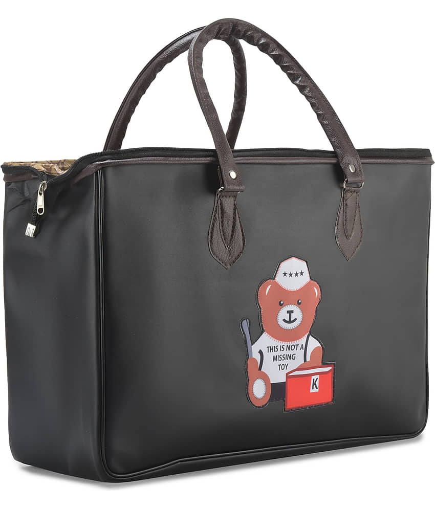 ASTUTE Folding Travel Duffle Luggage Bag, Shoulder Bag Large - Black