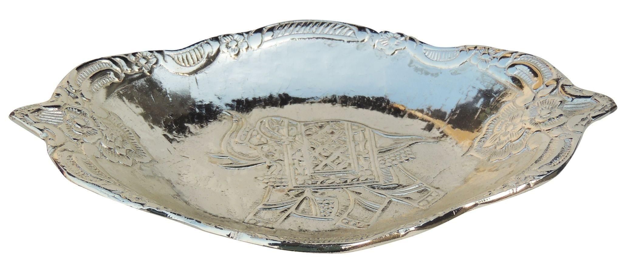 Brass Elephant Bowl with Silver Finish- 7.5*4.5*1 Inch (B215)