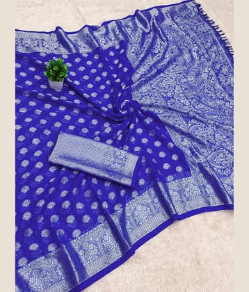 HEMA SILK MILLS Georgette Woven Regular Saree With Unstitched Blouse Piece ( Rama )