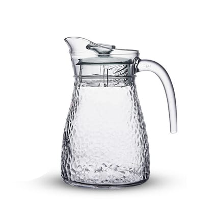 Premium Glass Water Jug Transparent Hot Cold Water Glass Pitcher with Lid Water Jug, Iced Tea, Milk and Juice Beverage Carafe, Lemon Jug (1.5 Litre; Pack of 1) Premium Glass Water Jug Transparent Hot Cold Water Glass Pitcher with Lid Water Jug, Iced Tea, Milk and Juice Beverage Carafe, Lemon Jug (1.5 Litre; Pack of 1)