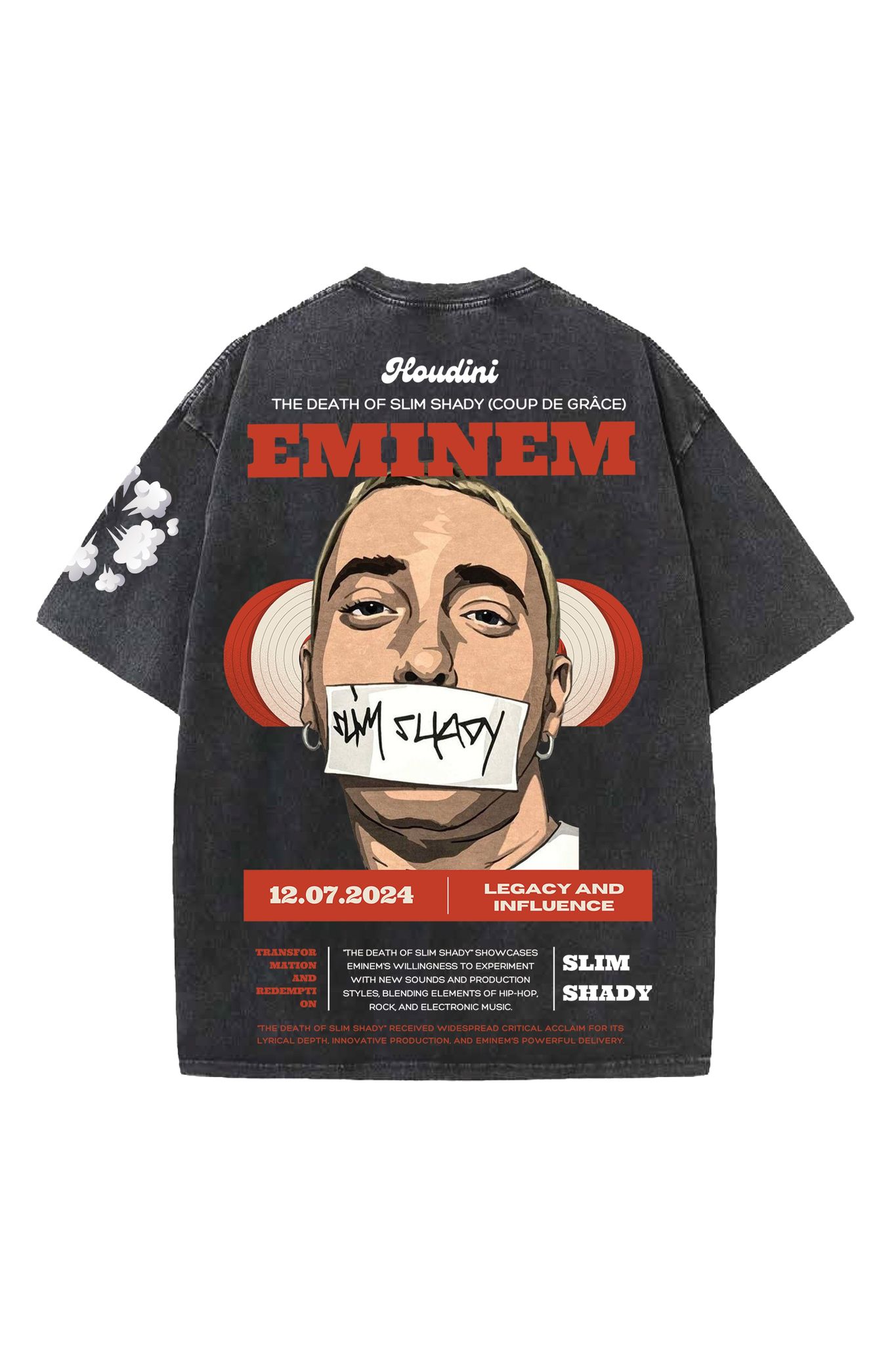 Eminem Designed V2 Oversized T-shirt-S / Vintage Black