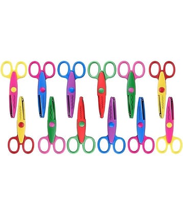 Eclet Designer Shape Cutter Scissor Pack of 12 Different Design, Zig Zag Scissor for DIY Craft Work, Project Work, Border Making and Scrapbooking, Multicolor, Designer Shape Scissor Pack of 12