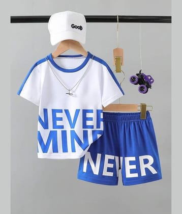 ODIMENT Pack of 1 Unisex Cotton T-Shirt & Shorts Set ( Blue )