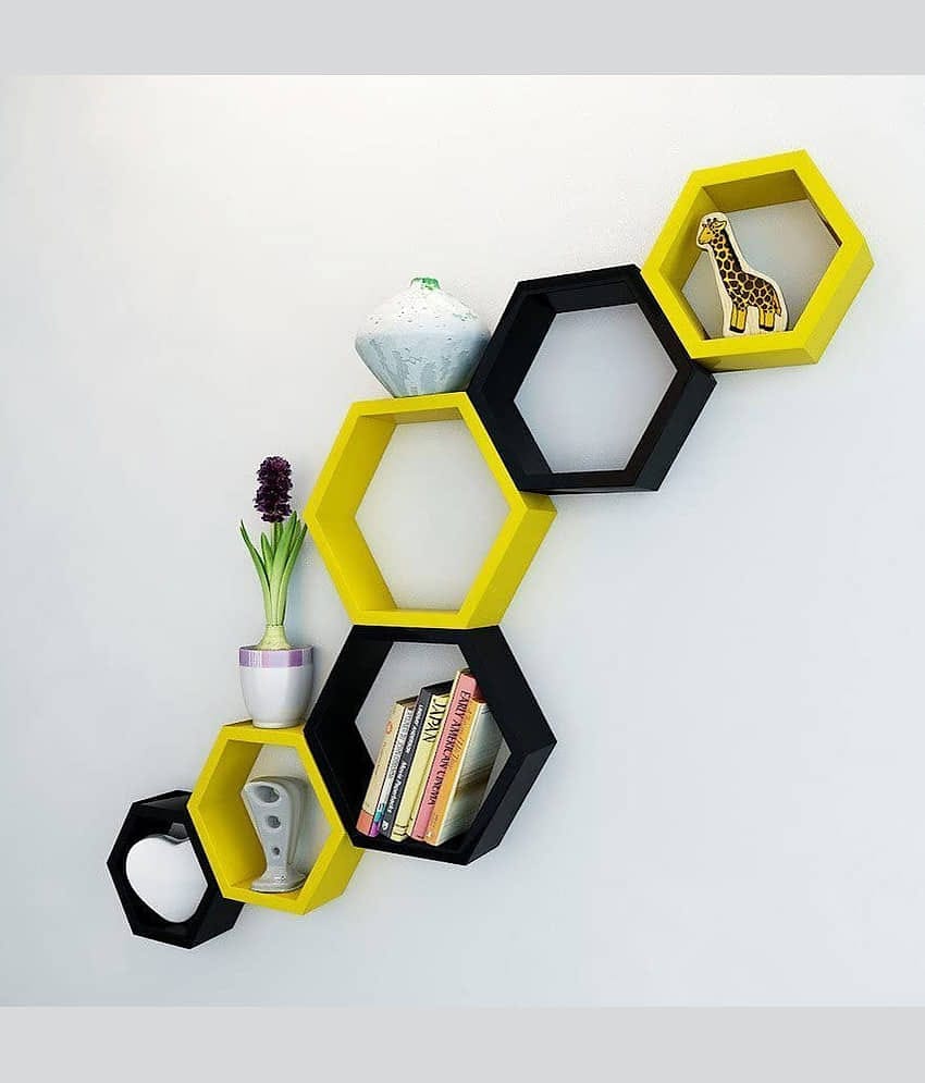 TFS Floating Shelves Yellow MDF - Pack of 1