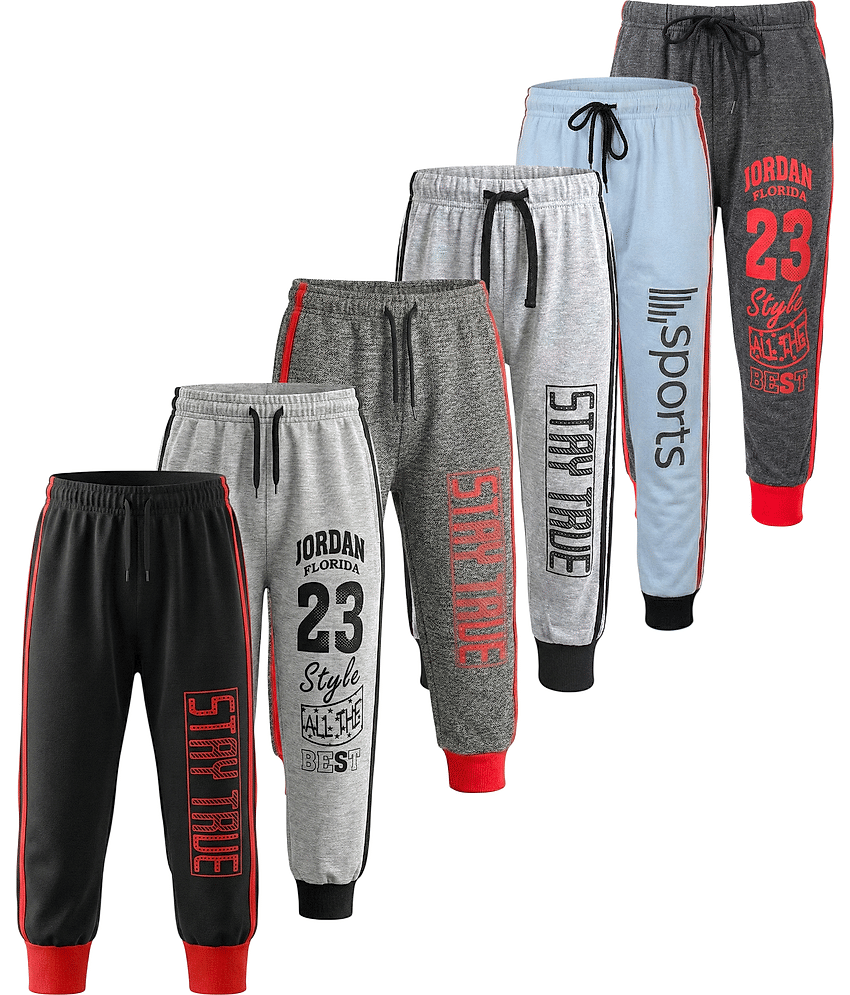 MATRIX ENTERPRISES Pack of 6 Boys Polyester Trackpant ( Multi Color )
