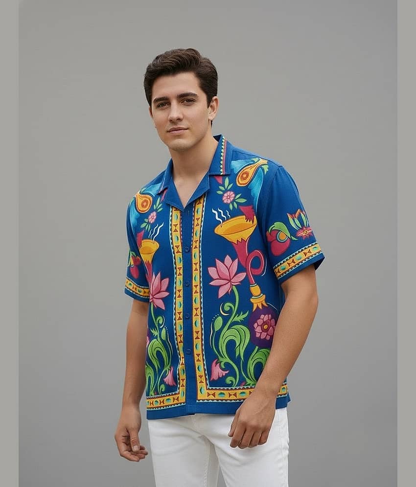 HARPITA Cotton Blend Regular Fit Printed Half Sleeves Men's Casual Shirt - Multi ( Pack of 1 )