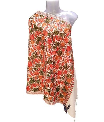 KASHMIRI GhostWhite Floral Pashmina Stoles