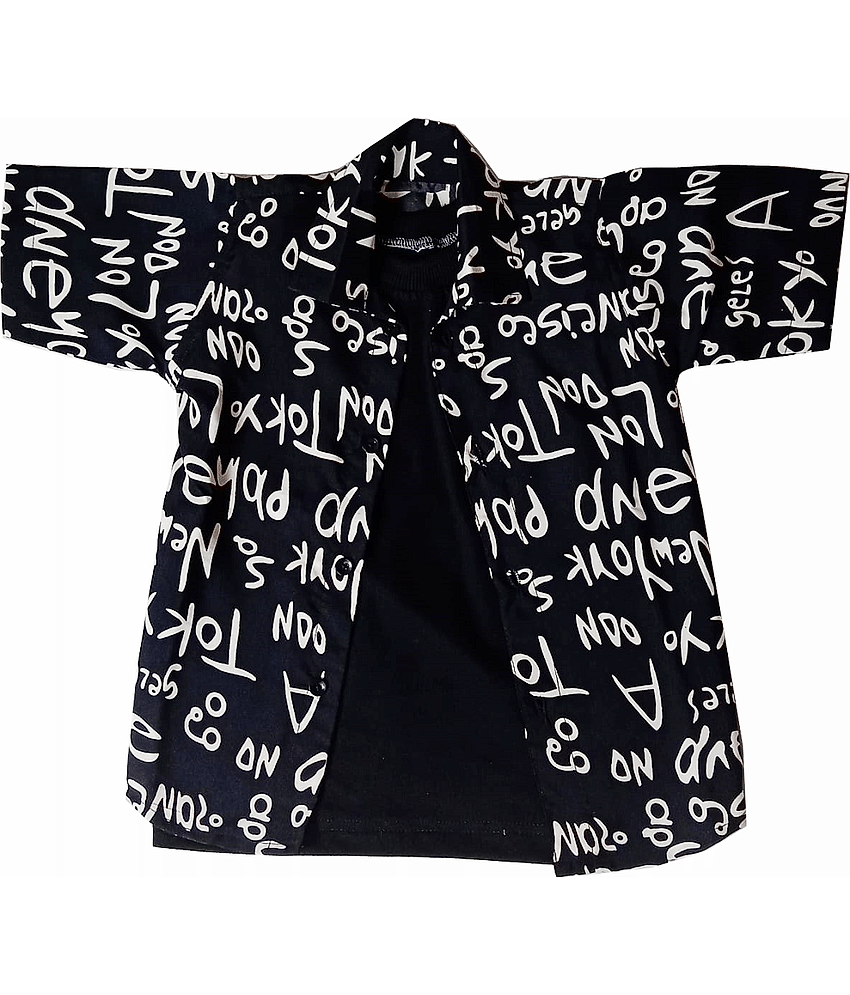 harshvardhanmart.com Pack of 1 Boys Cotton Blend Half Sleeves Shirt ( Black )
