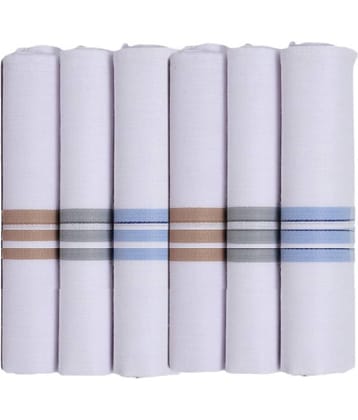 PENYAN - White Cotton Men's Handkerchief ( Pack of 6 )
