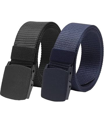 Esstain - Black Canvas Men's Casual Belt ( Pack of 2 )