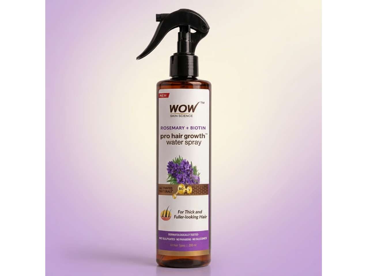 WOW Skin Science Rosemary & Biotin Hair Growth Water Spray Denser, Thicker Hair - 200ml