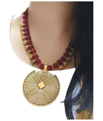 Sunhari Jewels Red Alloy Necklace Set ( Pack of 1 ) - Red