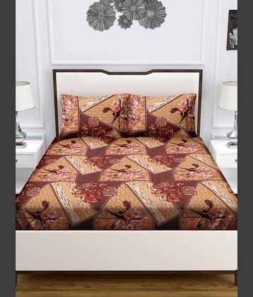 Bella Casa Cotton Double Bedsheet ( Multicolor )