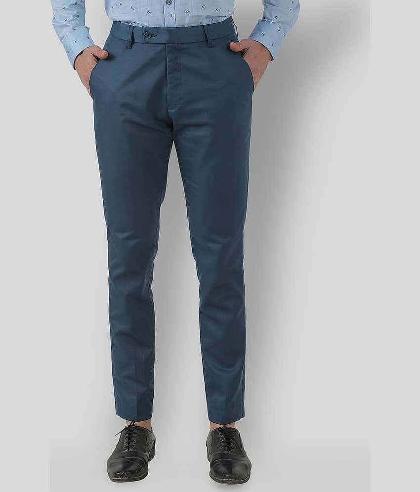 Inspire Clothing Inspiration - Blue Polycotton Slim - Fit Men's Formal Pants ( Pack of 1 )