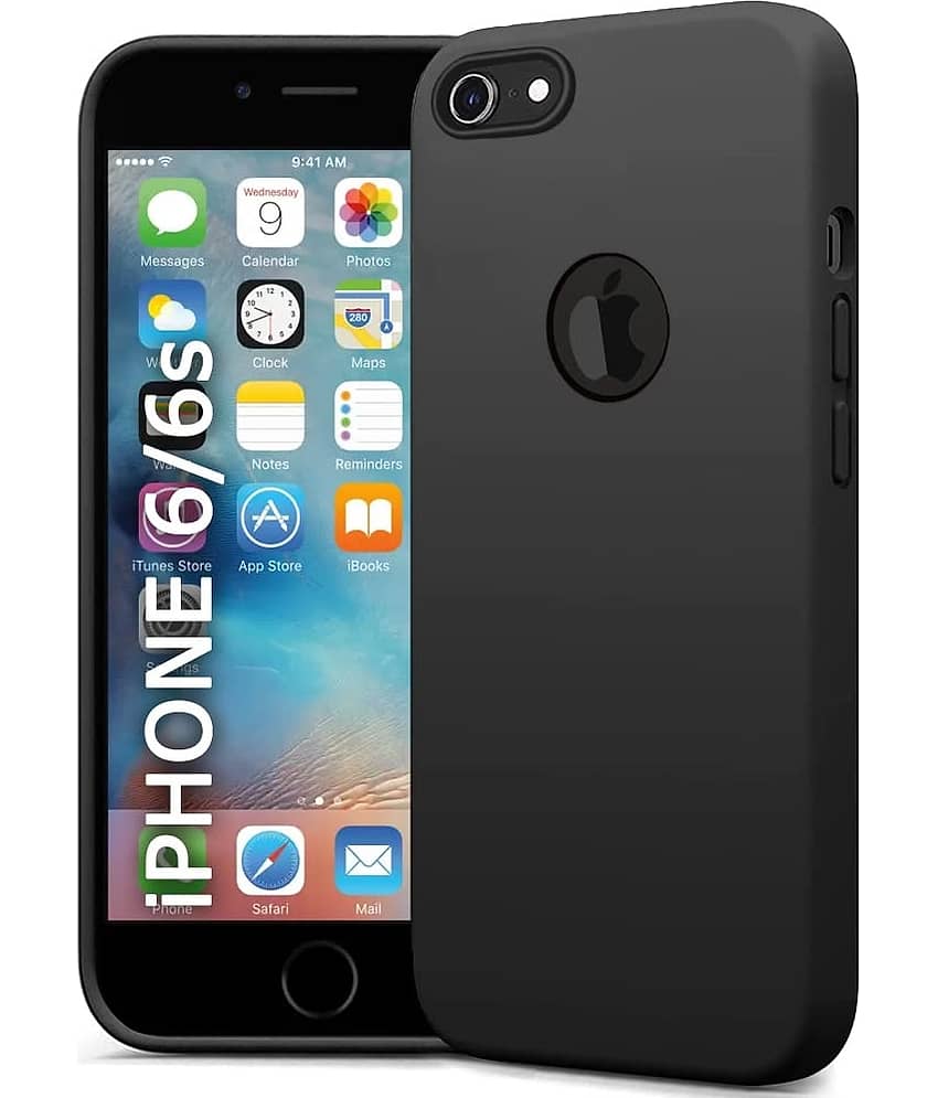 BEING STYLISH - Black Silicon Plain Cases Compatible For iPhone 6S ( Pack of 1 )